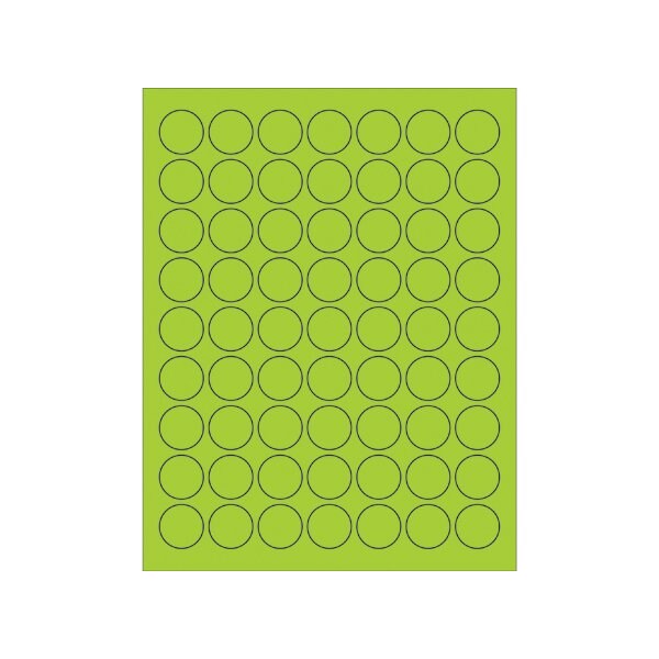 Bsc Preferred 1'' Fluorescent Green Circle Laser Labels, 6300PK BUY00016110 - main